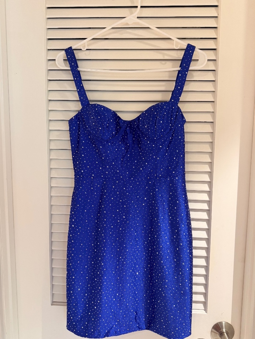NWT Nafori Royal Blue Rhinestone Sweetheart Homecoming Mini Dress Size 2